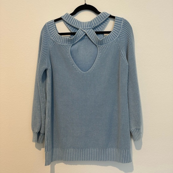 Vici Baby Blue Cold Shoulder Sweater - Picture 4 of 6